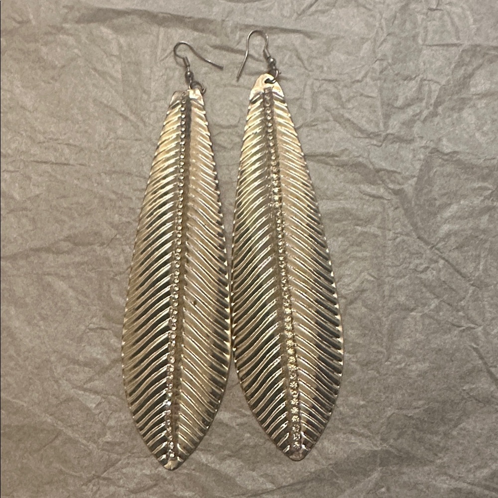 Vintage Elegant Silver Leaf Earrings